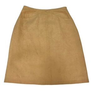 Bianco Couture Faux Suede Women’s 9 Soft Skirt Connecting Front Pockets Zipper